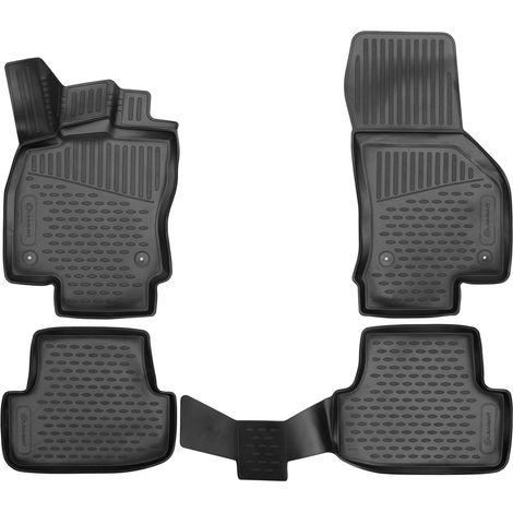 KIT TAPPETINI COMPATIBILE CON VOLKSWAGEN Golf (VIII) 2019-, HB, Europe, 4 pcs. TAPPETINO IN GOMMA TPE BORDO ALTO 3D ANTISCIVOLO IMPERMEABILE (1/5)