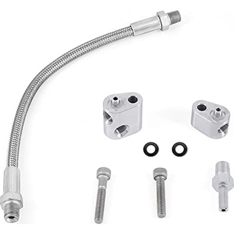 Kit de tuyau de dérivation pour corps d'accélérateur, tube tressé en acier inoxydable compatible avec moteur GM LS série 3 boulons DBC DBW, LS1 LSX LM7 LR4 LQ4 LS6 L59 LQ9 LM4 L33 (1/5)