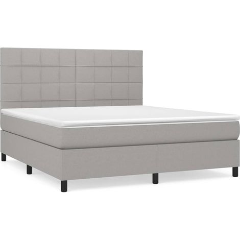 Maison Exclusive - Giroletto a Molle con Materasso Grigio Chiaro180x200 cm Tessuto (1/5)