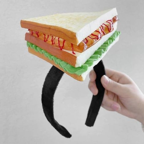 Bandeau sandwich, nouveau bandeau en forme de sandwich, mini accessoire de tête amusant (1/4)