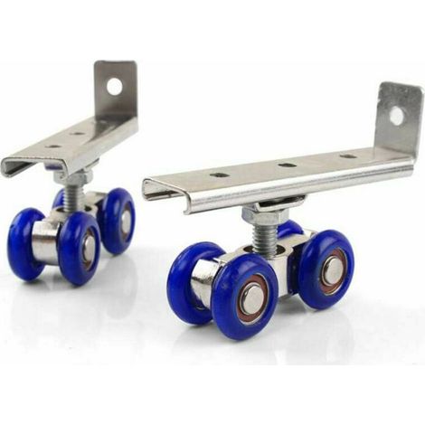 VURAHOME - [2Pcs] Roue suspendue en acier inoxydable porte coulissante en bois poulie piste salle de douche porte coulissante en verre porte coulissante silencieuse suspendue tampon de ménage (1/5)