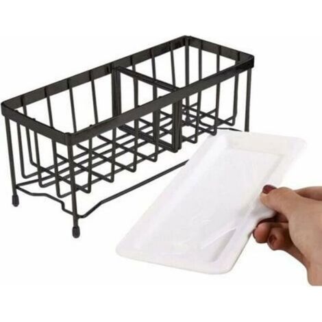 Panier Évier - Porte-Éponge Et Chiffon En Acier Inoxydable 304 - Pour Evier Cuisine - 21 X 8,6 X 9,5 Cm - 1 Pièce (1/4)