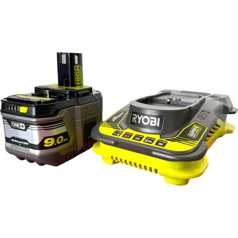 RYOBI Pack batterie LithiumPlus High Energy 18V One+ 9.0Ah RC18150-190 - 1 chargeur ultra rapide 5.0Ah (1/5)