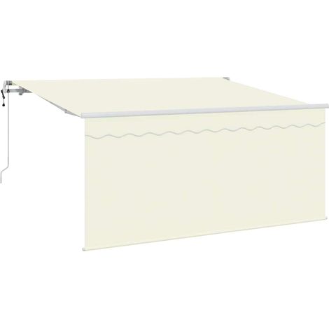 Store banne  Auvent Rétractable Crème 300 x 200 cm Polyester et Aluminium