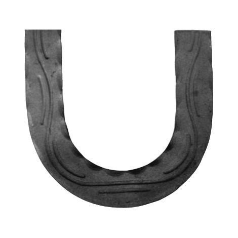 Corrimano sagomato angolo 180° martellato - Altezza 200mm larghezza 40mm spessore 8mm - Da saldare