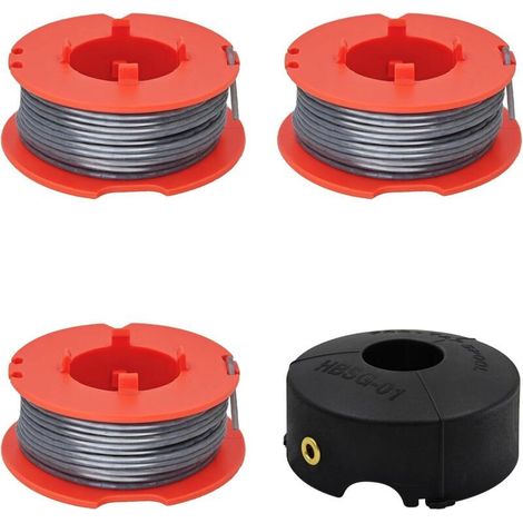 Bobine de fil rechange pour Bosch ART 23/26/30 Combitrim Easytrim Coupe-Bordure,Bobine per tagliabordi in Nylon pour Bosch F016800175 (3 Bobines + 1 Capuchon) (1/4)