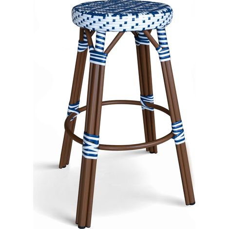 Tabouret de bar effet rotin naturel, SCALA