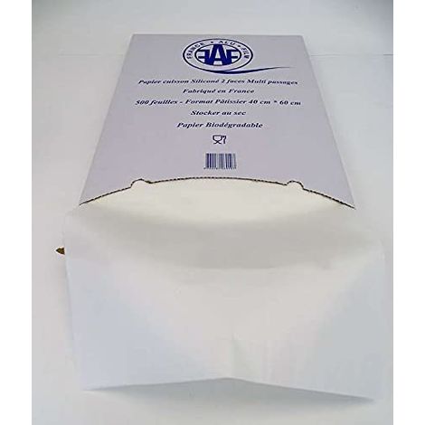 PAPIER CUISSON PRO - 500 feuilles papier de cuisson BLANC sulfurisé pour la cuisine, cuire, congeler superposer 40 x 60 cm - FABIQUE EN FRANCEââ‚