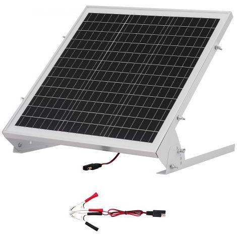 12V Monokristallines Solarpanel-Kit 20W, Batterieladegerät mit integriertem MPPT-Controller & verstellbarer Halterung, IP65 wasserdicht für Auto, Boot, Wohnmobil, Anhänger, Hausdach (1/5)