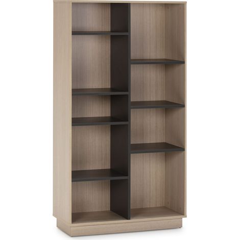 Étagère Biliothèque Vigo 150x80cm , étagère pour bureau, couleur Chêne et Gris, 80 cm (largeur) 33cm(profondeur) 150cm (hauteur) (1/5)