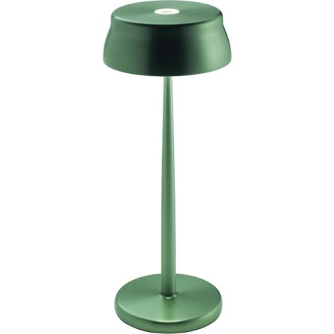 Zafferano Sister Light Wi-fi Lampada a led smart da tavolo Verde ricaricabile e dimmerabile - 2200-2700-3000-4000K 3,2W h33cm