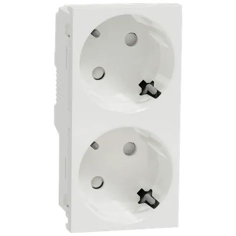 Módulo doble schuko para puesto de trabajo de Schneider  Blanco (1/7)