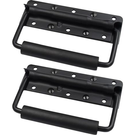2 Pièces Poignée de Coffre, 125mm Poignee pour Caisse Poignées de Caisse Pliante Poignée de Boîte D'épreuve Pliantes à Ressort avec Poigné pour Remplacement de Boîte à Outils (1/5)