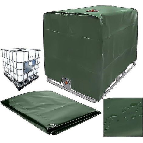 HONORNIC - Housse pour conteneur IBC de 1000 l, protection contre la poussière, les UV et la pluie, 120 x 100 x 116 cm (verte) (1/5)