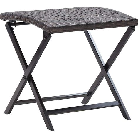 Tabouret pliable Tabourets de bar Chaises de bar - Résine tressée Marron BV762813 - BonneVie (1/5)