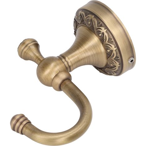 Porte-peignoir mural style antique en cuivre et acier inoxydable, facile à installer, pour salle de bain et chambre. (1/5)