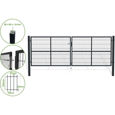 Graugitter-Schwingtor RAZO 4m H.140 cm (1/5)