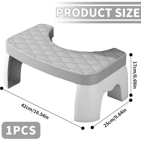 Tabouret de toilette pliable JeiibrZui au design unique - 45 x 30 x 18 cm - 1 pièce - Antidérapant et soulage la constipation chez les adultes et les enfants (1/5)