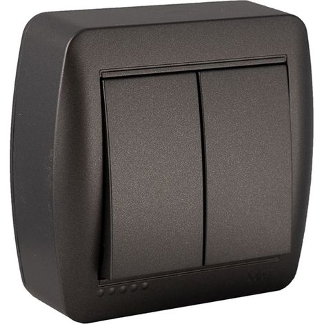 Doppelter Aufputzschalter 10AX 250V Wandserie