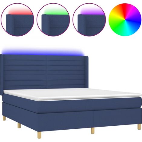 Maison Exclusive - Boxspringbett mit Matratze & LED Blau 160x200