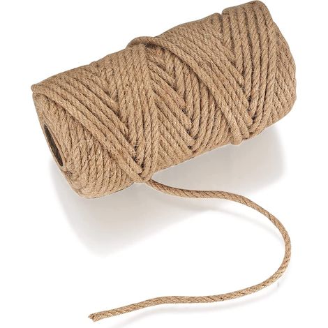 Ficelle en jute naturelle 6mm x 50m, corde chanvre brute pour jardinage, décoration, bricolage et emballage cadeau (1/5)
