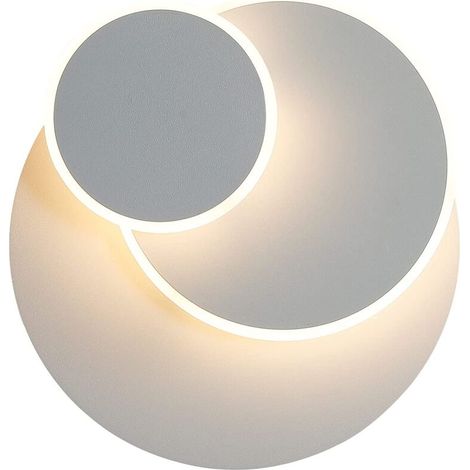 Runde LED-Wandleuchte, kreative 3-in-1-Innenwandleuchte mit Sonnenfinsternis-Motiv, moderne und minimalistische weiße Wandleuchte, verstellbare Form, 15 W warmes Licht. (1/5)