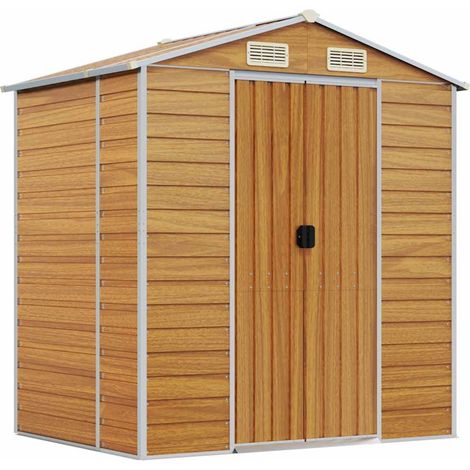 Maison Exclusive - Caseta de jardín acero galvanizado marrón clar (1/5)