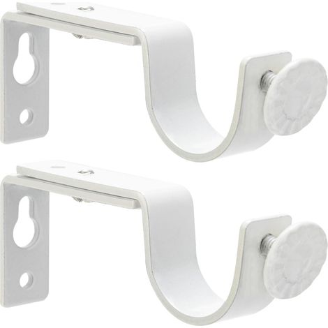 Supports de tringle à rideaux robustes et réglables, adaptés aux tringles à rideaux d'un diamètre maximal de 1 pouce, supports de tringle à rideaux muraux (paquet de 2).