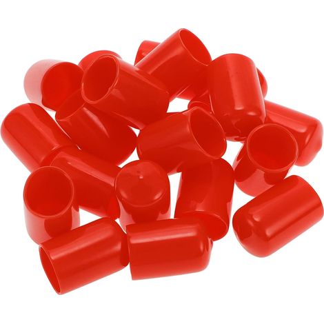 Cache-Écrou De Roue En PVC Rouge 20Pcs Pour Extérieur De Voiture Cylindrique, Diamètre Intérieur 17Mm, Hauteur 25Mm, Protection Contre La Poussière Et L'Eau, Installation Facile (1/5)