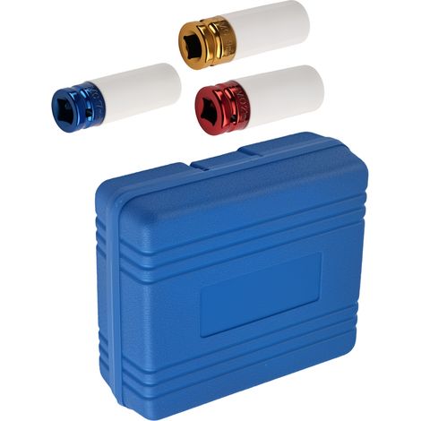 1/2 Drive Socket Kit 17mm 19mm 21mm Impact Grade AlloyWheel Nut Set Color (1/5)