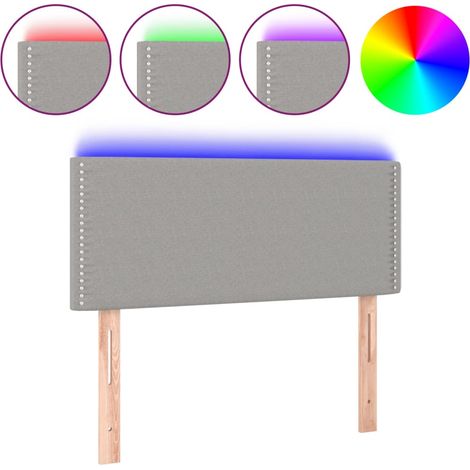 Maison Exclusive - LED Kopfteil Hellgrau 80x5x78/88 cm Stoff
