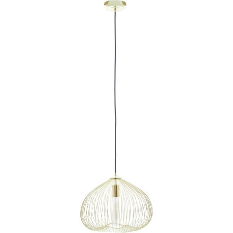 Interiors by Premier Versatile 1 Bulb Gold Finish Pendant Light, Effortlessly Maintained Down Light Wall, Sturdy Ceiling Light (1/4)