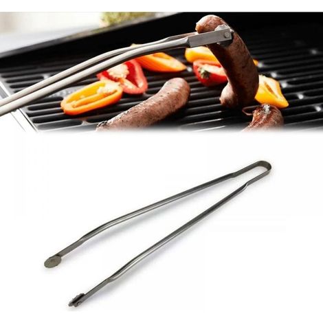 Pince barbecue professionnelle 50 cm – Acier inoxydable résistant à la chaleur – Design avec roulettes pour retournement facile – Accessoire grillades - 50cm-Pince