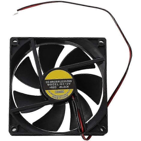 Ventilateur de refroidissement carré en plastique noir 9025 90 x 90 x 25 mm 12 V CC 0,25 A (1/5)