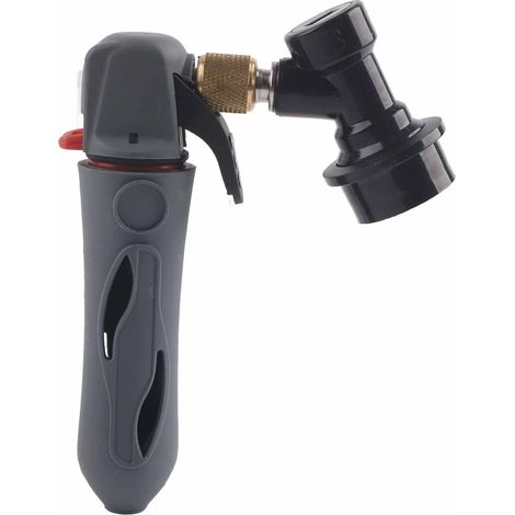 Chargeur de CO2 pour fût à bière, distributeur de bière pression avec valve à bille pour soda fait maison, couleur grise. (1/5)