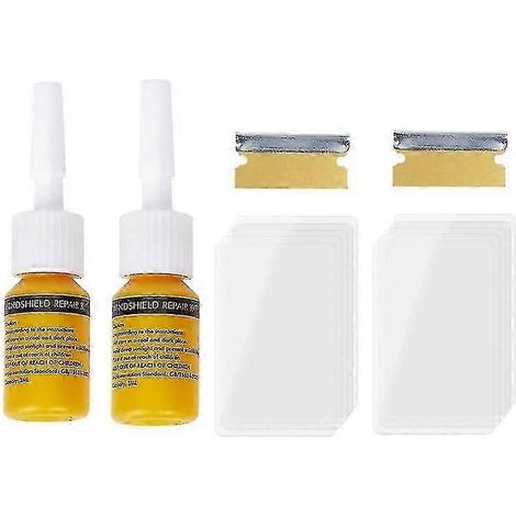 Kit de réparation de verre fissuré sans trace avec nano liquide, outil de réparation de pare-brise et d’écran de téléphone2kits (1/5)