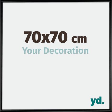 Your Decoration - 70x70 cm - Cadres Photos en Aluminium Avec Verre acrylique - Anti-Reflet - Excellente Qualité - Noir Brillant - Cadre Decoration Murale - Kent.