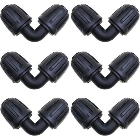 Accessoires d'irrigation,6 Pcs Connecteurs Coudés, Raccord Arrosage 16 mm, Connecteur de Tuyau D'irrigation de Jardin, pour connecteurs d'irrigation de Jardin Tuyau PE (1/4)