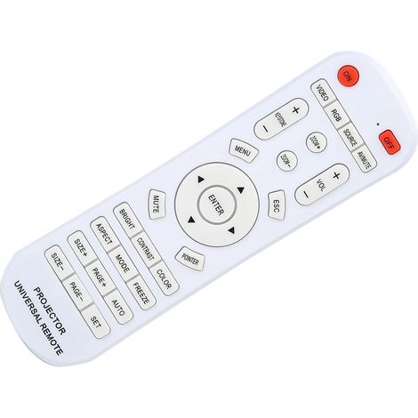 Mando a distancia universal blanco – Compatible con proyectores – Reemplazo práctico – Largo alcance – Diseño elegante (1/5)