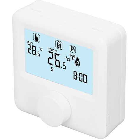 Thermostat Intelligent Programmable LCD pour Chauffage, 30‑230V DC Blanc (1/5)