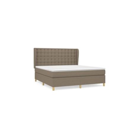 Sommier à lattes de lit avec matelas Taupe 160x200 Tissu (1/5)