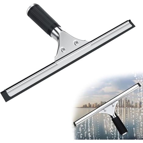 Tergivetro professionale in acciaio inox con lama da 25 cm, per la pulizia e l'asciugatura di vetri, piastrelle, finestre, bagni, per rimuovere eventuali aloni.
