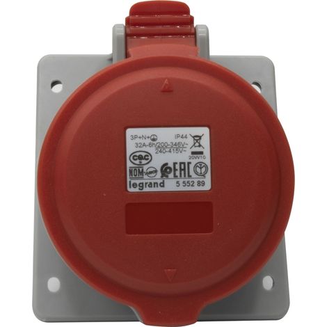 LEGRAND 555289 Embase carrée 32A 3P+N+TT 415V IP44