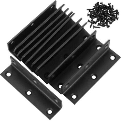 Connecteur à Angle Droit en L, Lot de 10 Supports d'Angle en Métal 90 Degrés Renforts d'Angle Perforés pour Bois, Support d'Angle à Charge Lourde pour la Fixation, Réparation de Meubles (1/4)