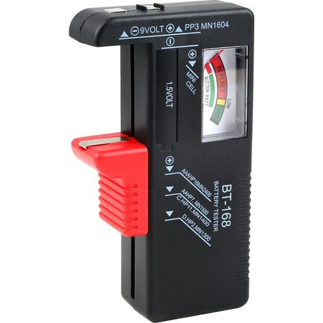 Universal Battery Tester, Digital Battery Tester for AA, AA, C, D, PP3, 9V, 1.5V, Button Cell Batteries, Works Without Battery, Ideal Tester for Testing Your Old Batteries (Model: BT-168) (1/5)