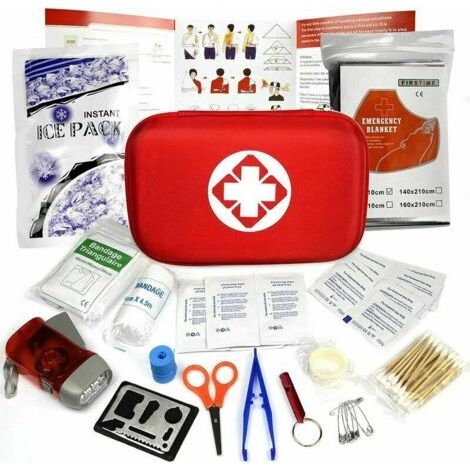 Rote halbstarre Mini-Box, wasserdichte medizinische Notfalltasche, Outdoor-Aktivitäten, Erste Hilfe im Haushalt – Enthält nur das Erste-Hilfe-Set, enthält keine Medikamente