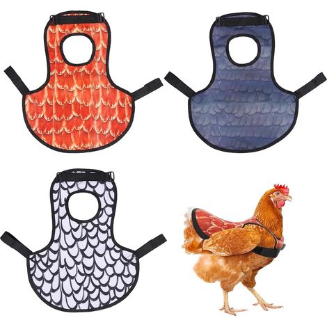 Pièces Selle de Poulet, Gilet de Sécurité pour Poules Réglable, Tablier de Protection Dorsale, Accessoire pour Poulet Respirant et Résistant, pour Poulailler et Élevage de Volailles (1/5)