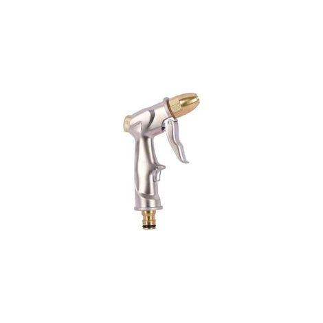 Pistolet d'arrosage pour tuyau d'arrosage avec buse en laiton, pistolet pulvérisateur pour tuyau d'arrosage en métal durable avec buse réglable