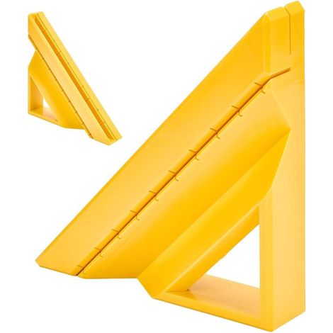 Guide Coupe Carrelage Doré pour Plinthes Angle de 45 Degrés Outil de Coupe de Bordure 19x19cm Manuel en Plastique ABS pour Coupe Onglet Carreau Scie Humide Crédence Salle de Bain Coin (1/5)