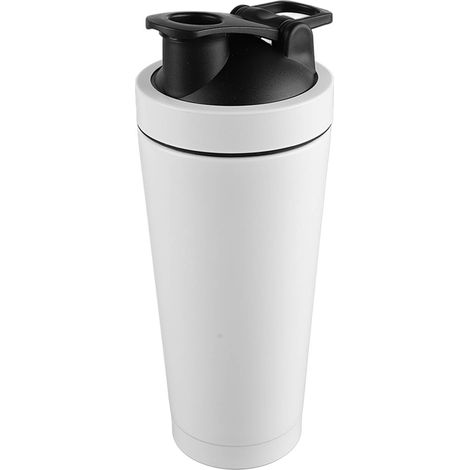 750 ml doppelwandige, isolierte Sport-Trinkflasche, Edelstahl-Schraubverschluss, weiße Reise- und Fitnessstudio-Trinkflasche (1/5)